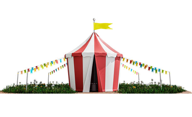 Circus tent isolated on white background 3d illustration