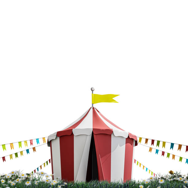 Circus tent isolated on white background 3d illustration