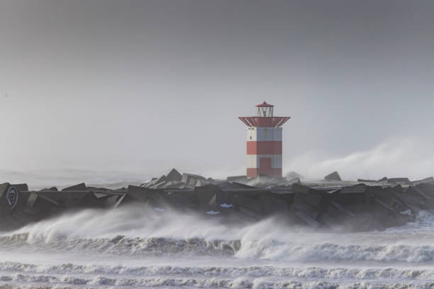 istock Storm Eugene hits the coast of the Netherlands at Scheveningen 1444106322