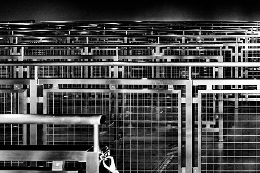 Stainless steel railings, queue waiting