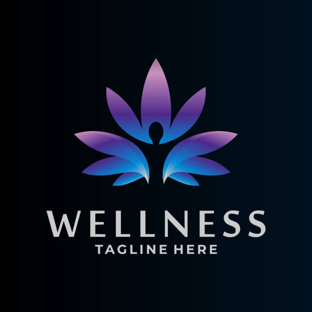 wellness vektor illustration design vorlage idee - wellness logo stock-grafiken, -clipart, -cartoons und -symbole