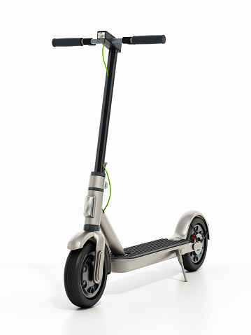 Electric scooter isolated on white. Generic design, 3D illustration.