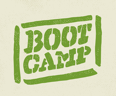 Boot camp. Vector lettering sign. Vector illustration.