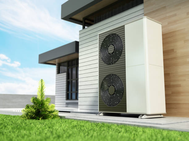 istock Heat pumps outside the modern house 1444118409