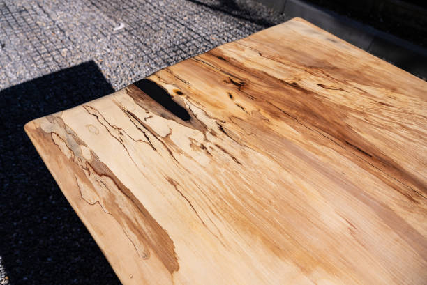 istock Coffee table, living room table. Resin handmade wood table. White background. 1444118570