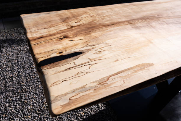 istock Coffee table, living room table. Resin handmade wood table. White background. 1444118572