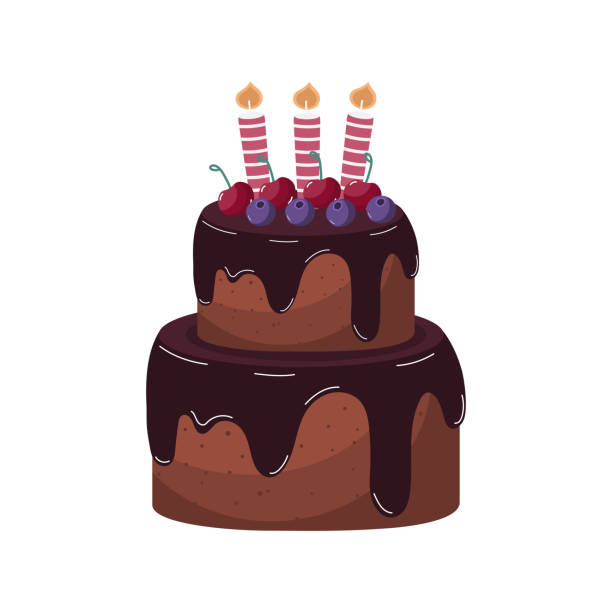 schokoladenkuchen vektor - fruitcake stock-grafiken, -clipart, -cartoons und -symbole
