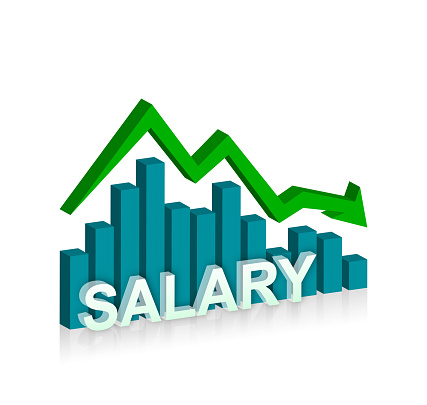 Bar graph with SALARY isolated on white.
Financial Concepts.