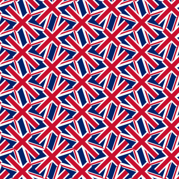 ilustraciones, imágenes clip art, dibujos animados e iconos de stock de patrón sin costuras de la bandera de union jack. ilustración vectorial - british culture elegance london england english culture