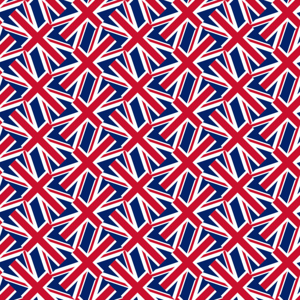 ilustrações de stock, clip art, desenhos animados e ícones de seamless pattern of union jack flag. vector illustration - british culture elegance london england english culture