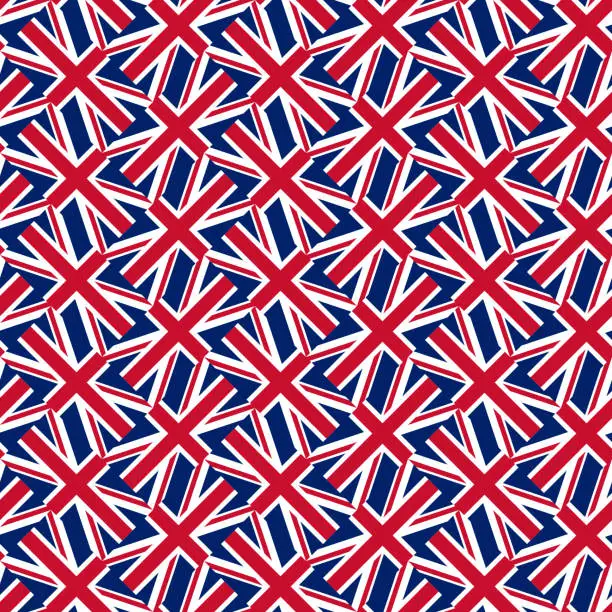 Vector illustration of seamless pattern of union jack flag. vector illustration