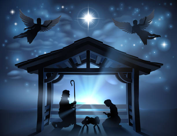 istock Christmas Nativity Scene Jesus Manger Silhouette 1444126648