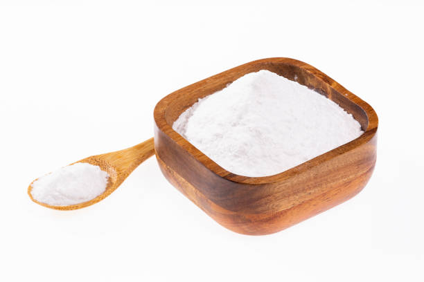 istock Baking soda - Sodium Bicarbonate Top View; On White Background 1444130213