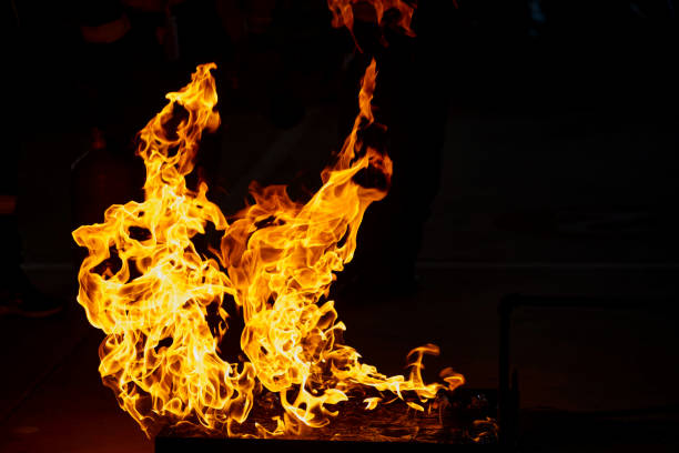 istock Blaze fire flame in the dark 1444131734