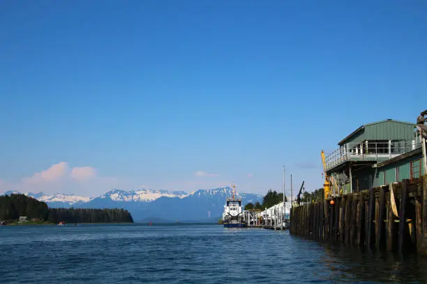 Photo of Alaska, coastal landscape of the small town of Petersburg, United States