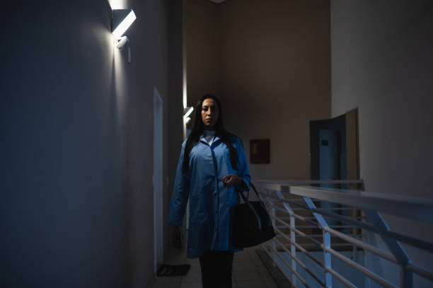 istock Female doctor in a hallway 1444135347