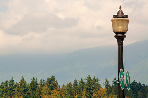Street Light with Mountain View