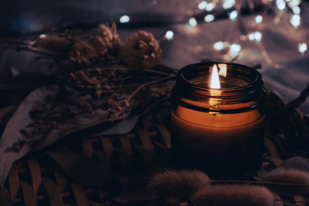 Relaxing time in a candle lit room
