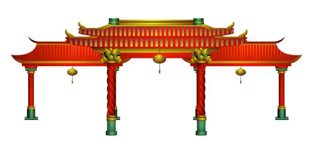 Vector illustration of CHINESE GATE 4