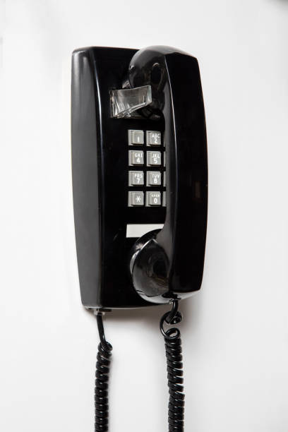 istock Old telephone isolated white background 1444141589