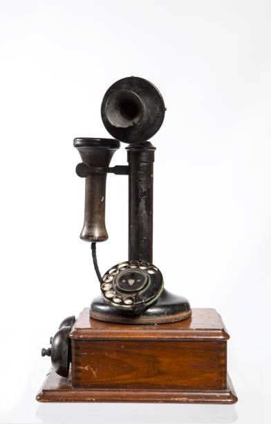 istock Old telephone isolated white background 1444142278