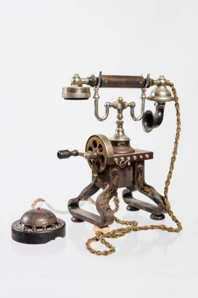 istock Old telephone isolated white background 1444144906