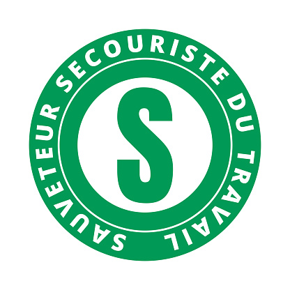 Occupational safety and health first aid at work symbol in France called sauveteur secouriste du travail in French language