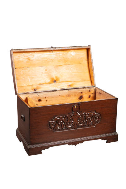 istock An antique campaign chest isolated on a white background 1444160585