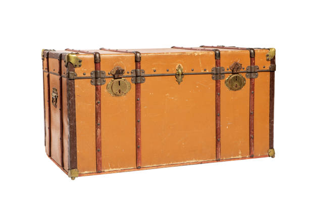 istock An antique campaign chest isolated on a white background 1444161323
