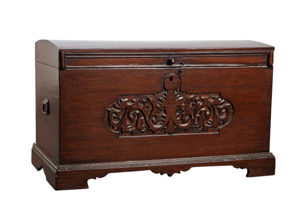 istock An antique campaign chest isolated on a white background 1444161451