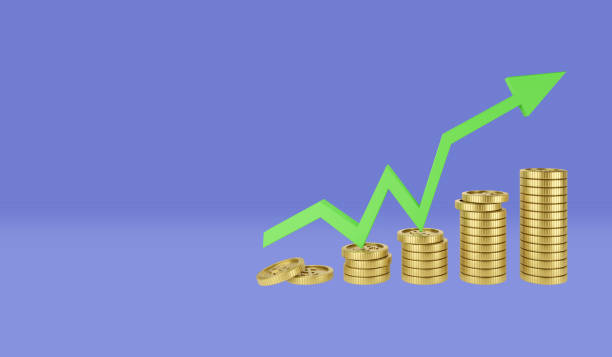 istock Future investment growth of saving gold coins. 1444166328