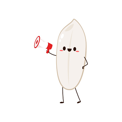 Dinor Rice Vector Rice Character Design Rice Vector On White Background Paddy Vector ...