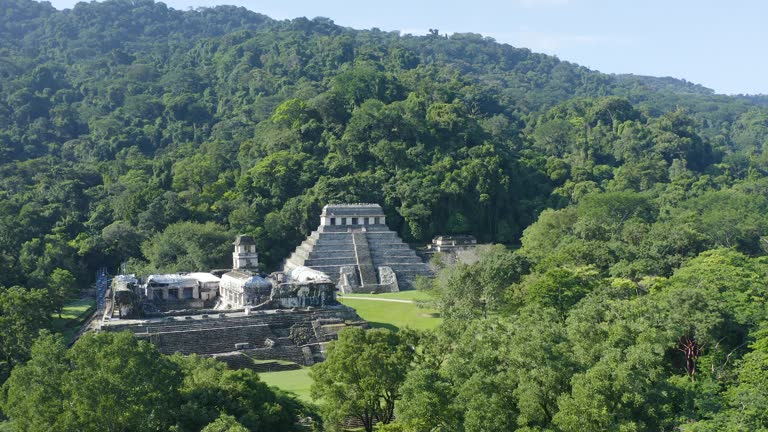 Drone shot of pyramid Maya.