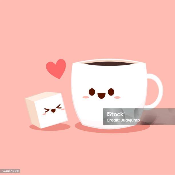 Vektor Kartun Kopi Dan Gula Batu Desain Karakter Kopi Dan Gula Batu