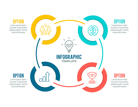 Vector illustration of the infographic elements 4 steps
