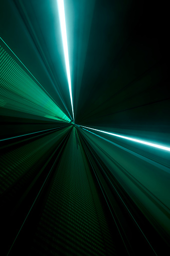 Abstract tunnel long exposure light trails background