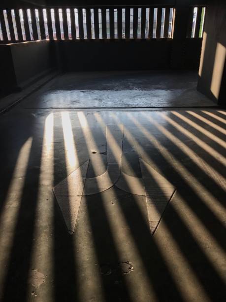 istock Turning sign on the floor 1444180895