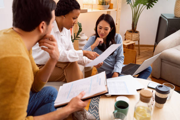 istock Colleagues working together in their home office 1444183539