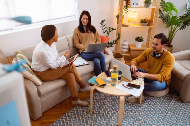 istock Colleagues working together in their home office 1444184557