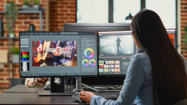 istock Graphic designer creating professional movie content 1444187401