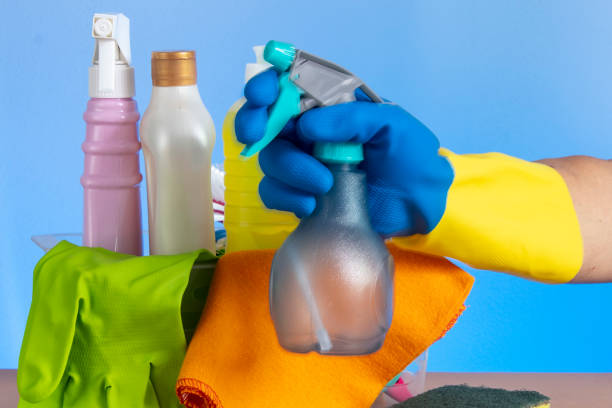 istock basket with cleaning products for home hygiene use 1444190356