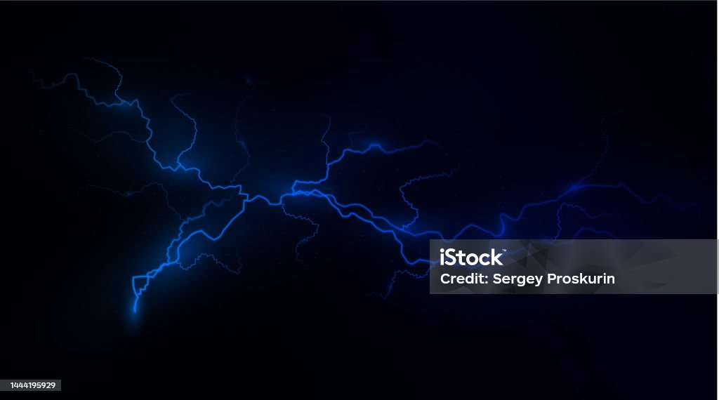 Lightning Line Color Light Blue Isolated Vector Lightning Magic Light Abstract Lines ...