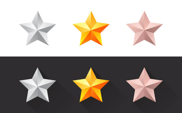 istock Star icons. Silver star. Golden Star. Bronze star. Vector illustration 1444196025