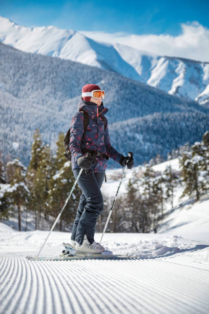 istock Amateur skier on the slope 1444197075