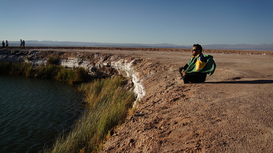 Atacama Desert, Chile -October 27 , 2023 : Tourists are watching , Moon Valley at Atacama Desert in Chile.