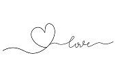istock Hearts Continuous Line Drawing. Trendy Minimalist Illustration. One Line Abstract Drawing. 1444201489