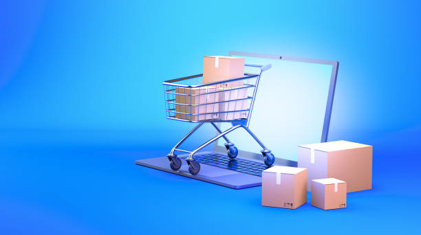 istock 3d render cart shopping online on laptop 1444202256