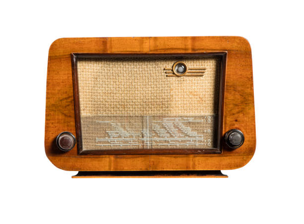 istock Old radio isolated on white background 1444208767