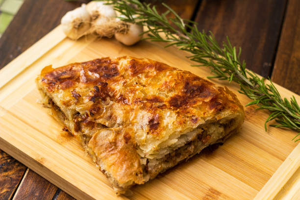 istock Savoury slice of pie with meat 1444208939