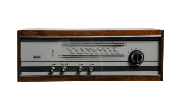 istock Old radio isolated on white background 1444209035